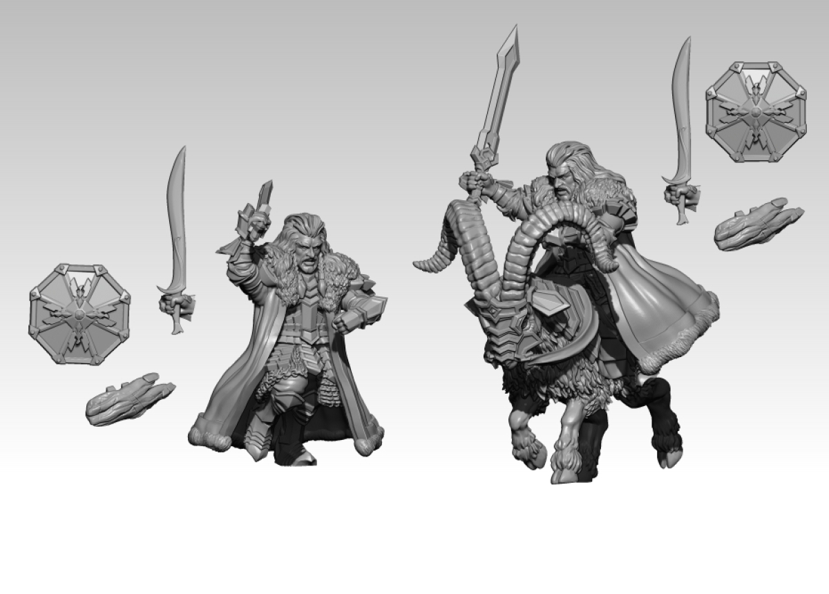 Dwarf Leader zu Fuß und beritten